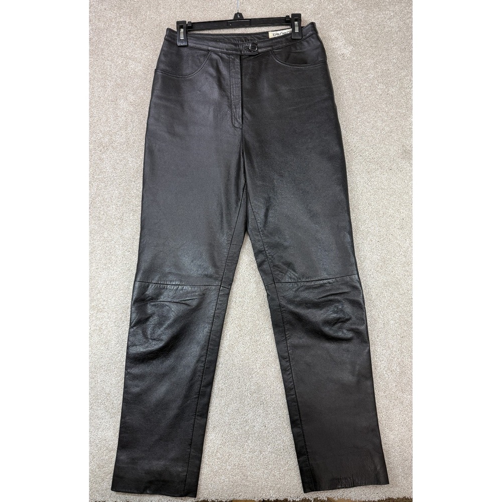 Benard Couture Genuine Leather Women's 8 Pants Black 30x31.5 Biker Goth Punk